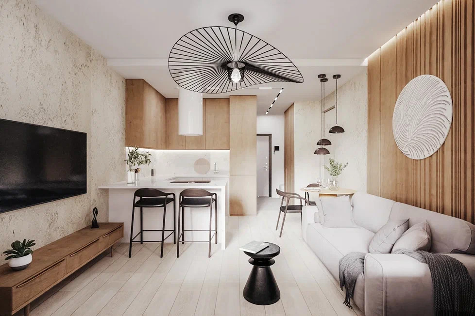 Комфортная квартира бизнес класса в стиле эко-сканди