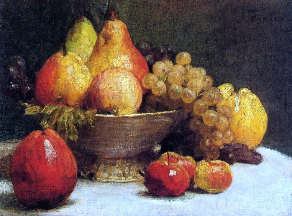 Henri Fantin-Latour Bowl of Fruit, 18"x24" Premium Archival Print