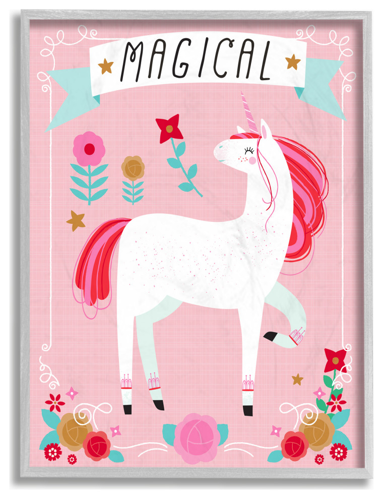 Stupell Industries Magical Colorful Unicorn, 11 x 14