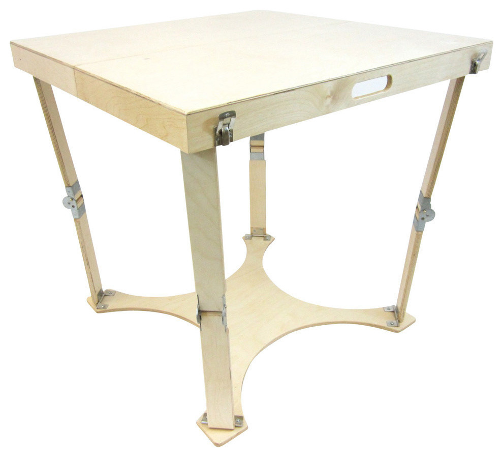 Spiderlegs Hand Crafted Portable Wooden Folding Cafe Table Natural Birch
