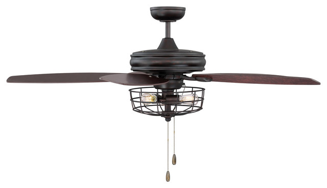 Industrial 3 Light 52 In Indoor Ceiling Fan In Oil Rubbed Bronze