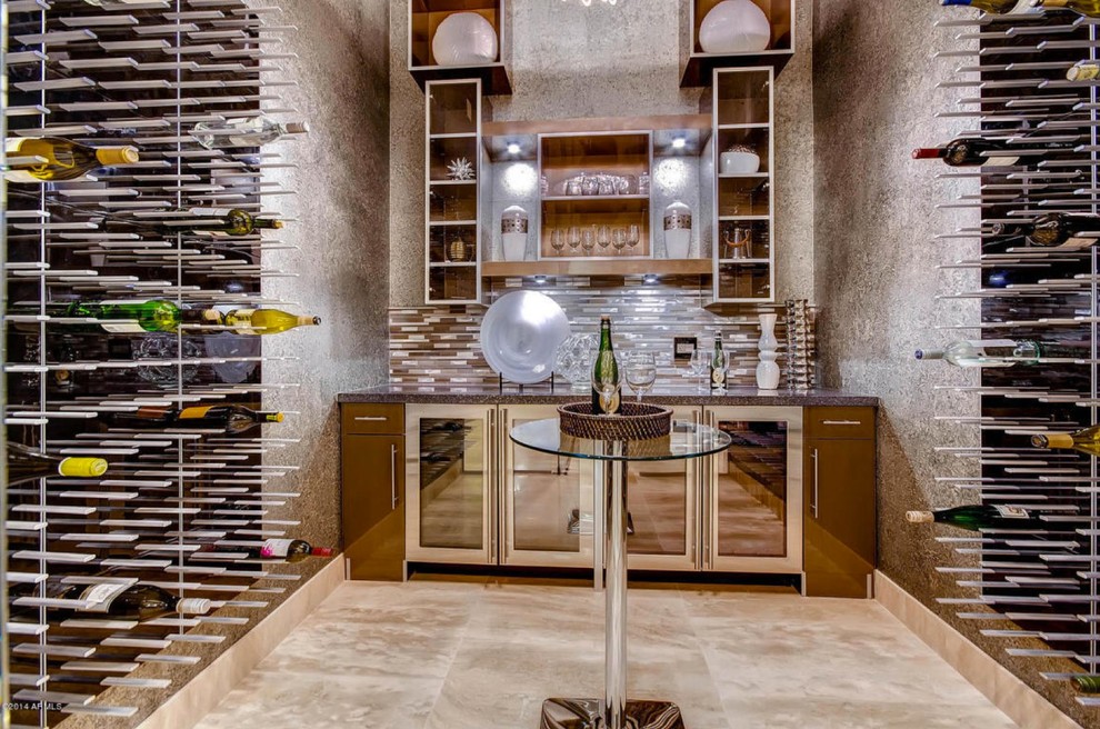 Inspiration for an expansive contemporary wine cellar in Phoenix.