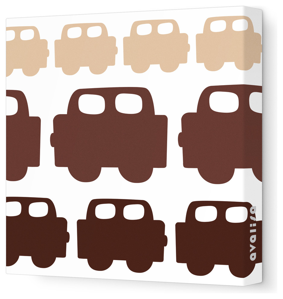 Things That Go - Car Stretched Wall Art, 12" x 12", Brown Hue
