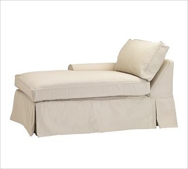PB Basic Left Arm Chaise, Down-Blend Wrap Cushions, everydaysuede(TM) Stone