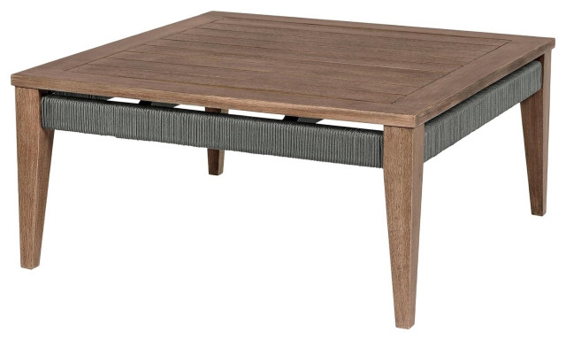 Unique Outdoor Coffee Table, Eucalyptus Wood Frame/Rope Accent ...