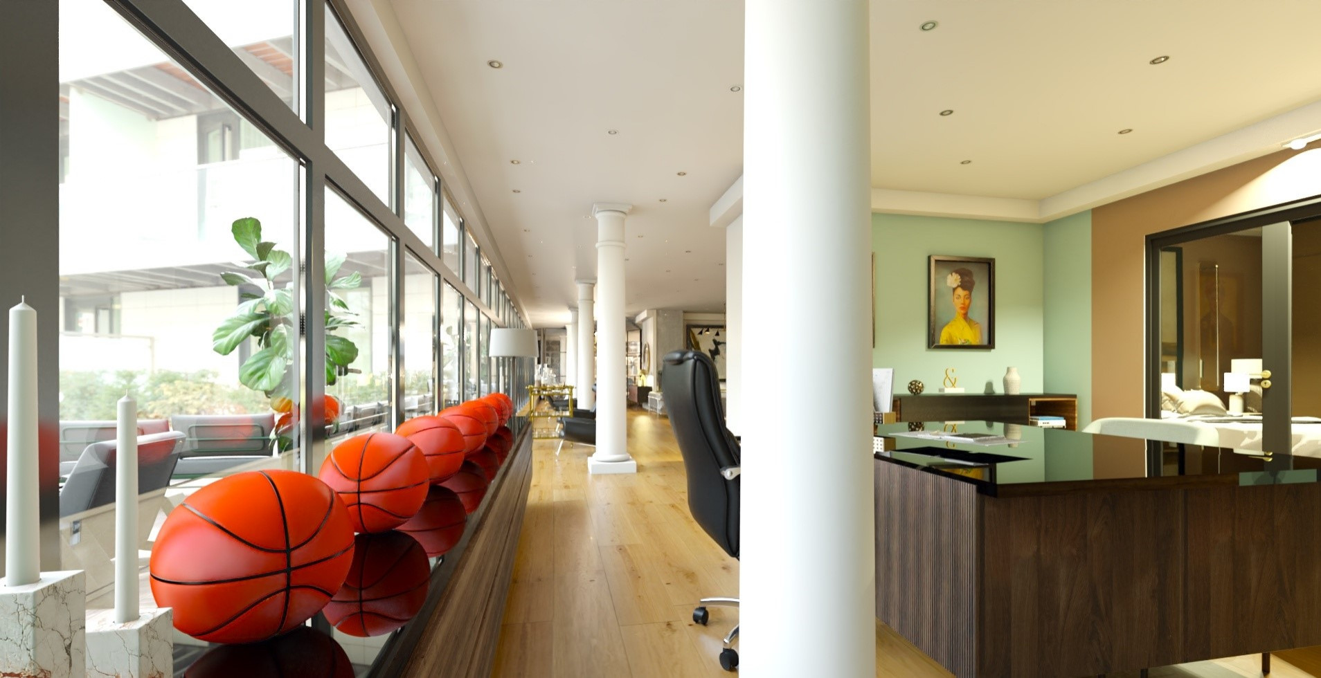 Loft 300 m² dans un immeuble d'affaires réhabilité.