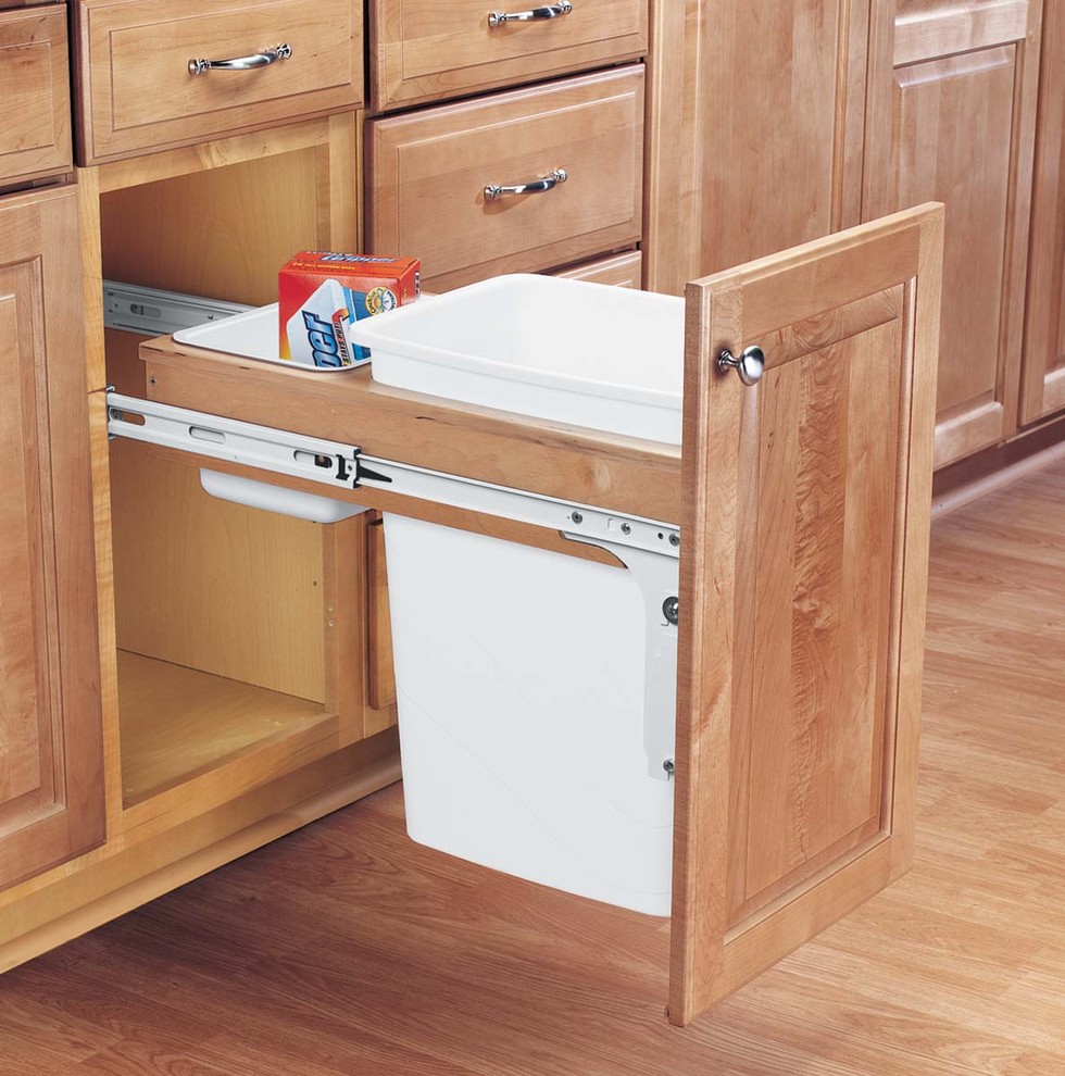 Double Trash Can Pull Out Kemper Cabinetry
