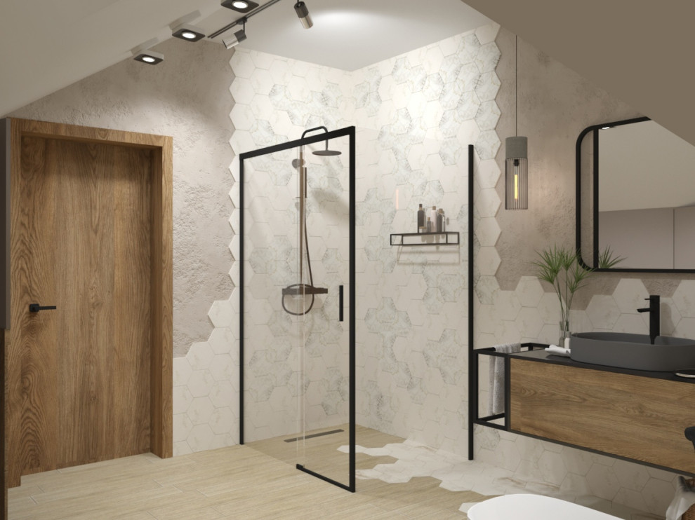 Интерьер мансардного этажа в стиле лофт