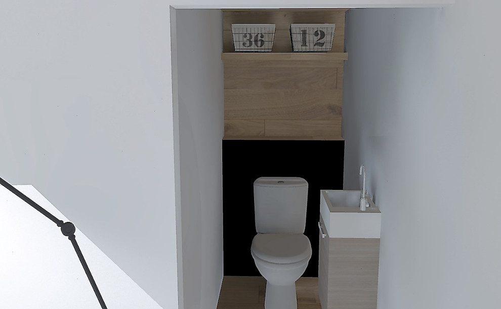 Idée de décoration pour un WC et toilettes urbain.