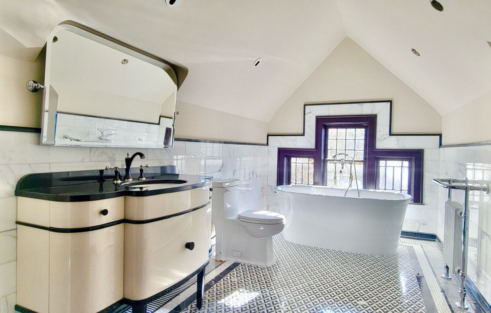 Retro Attic Bathroom Renovation in Julius Heights Neighborhood of Dallas, Texas