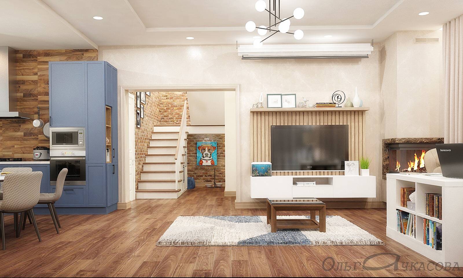 Уютный дом для молодой семьи с двумя детьми (1 этаж)