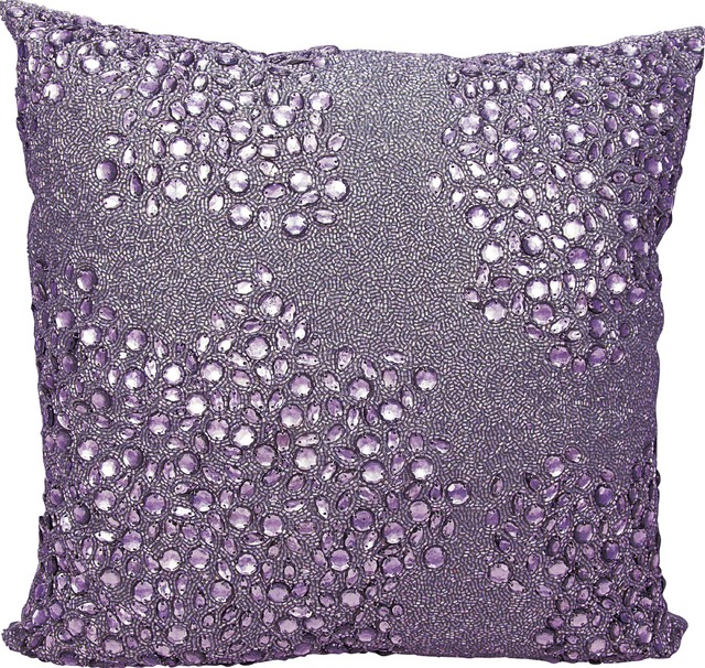 Mina Victory Luminescence Fully Beaded Pillow, Lavender, 20"x20"