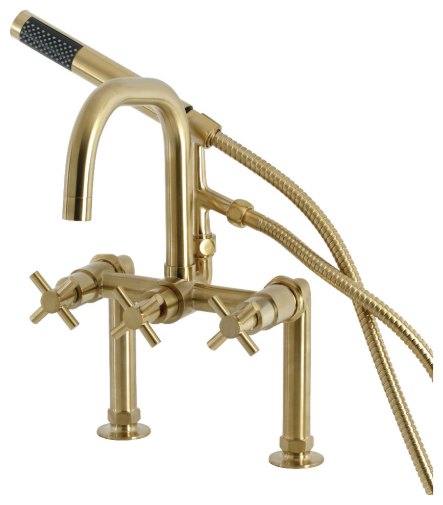 Deck Mount Clawfoot Tub Faucet, 813/16 Inch Spout Reach Transitional