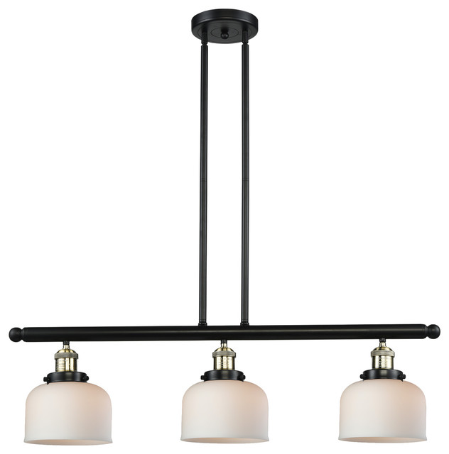 Innovations Large Bell 3Light Dimmable LED Island Light, Black Antique