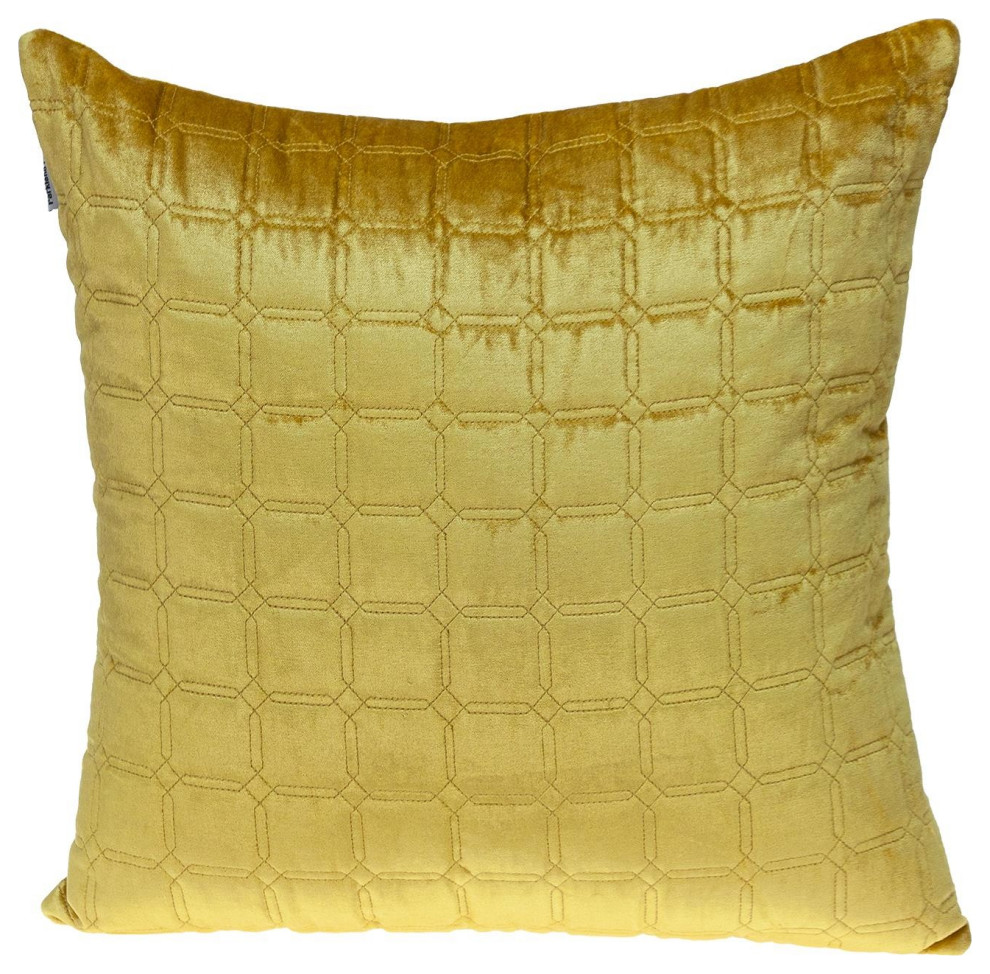 Yellow Quilted Decorative Throw Pillow Contemporary Decorative