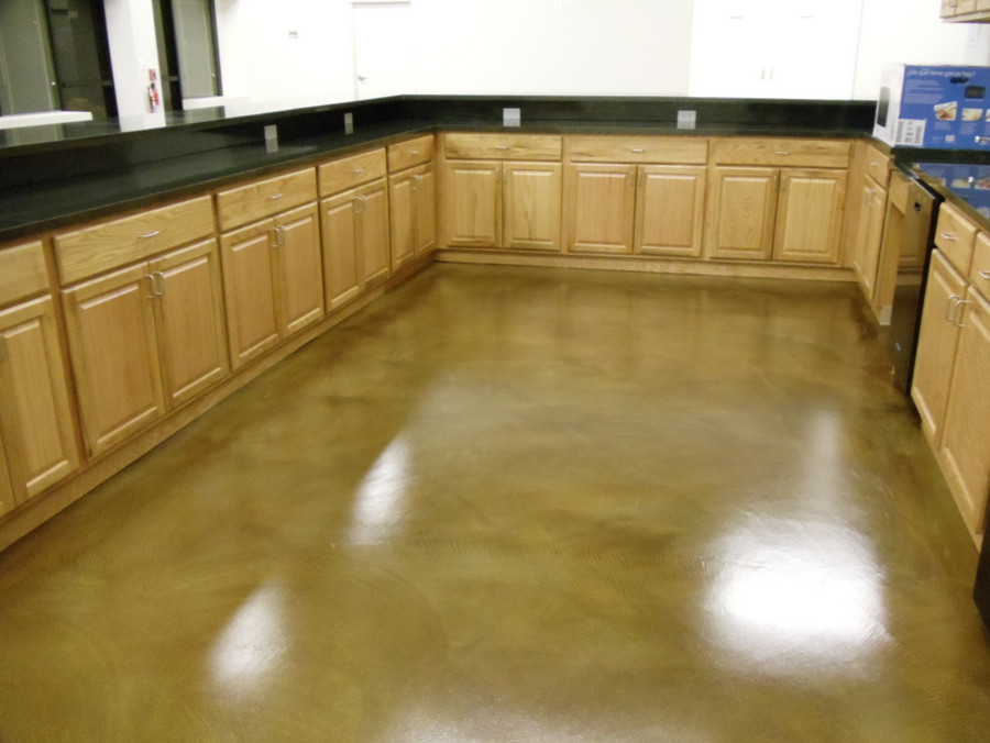 Interior Stained Concrete Floor Kitchen Los Angeles by Decorative Concrete Surfaces