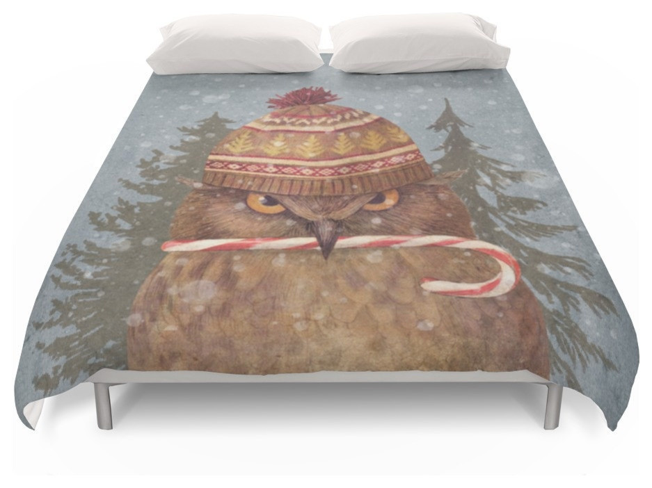 Christmas Owl Duvet Cover Rustic Duvet Covers And Duvet Sets