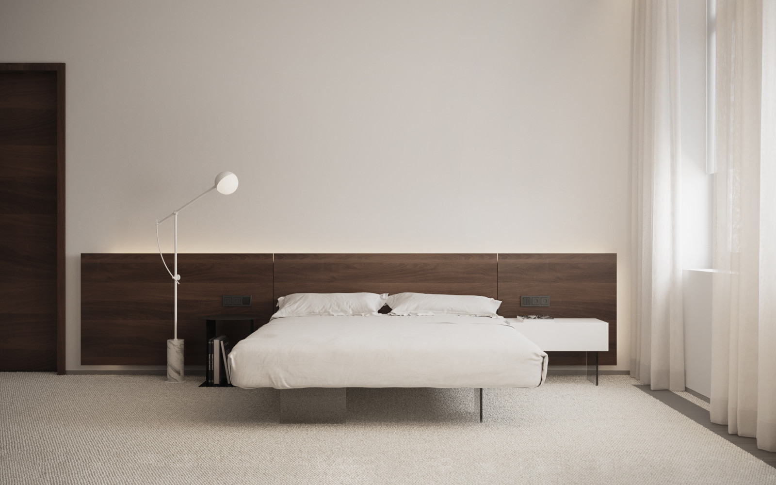 The Whale – Minimalist modern guest bedroom