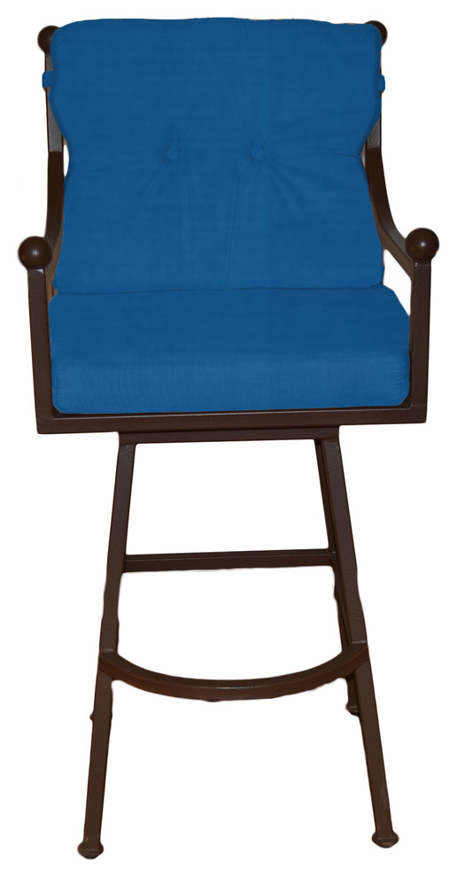 Mykonos Grande Swivel Bar stool, Pacific Blue, 30" Bar Height