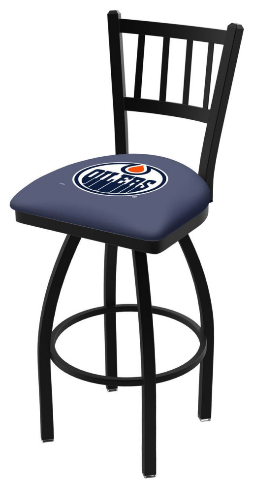Holland L018 Edmonton Oilers 30" Swivel Bar Stool Black