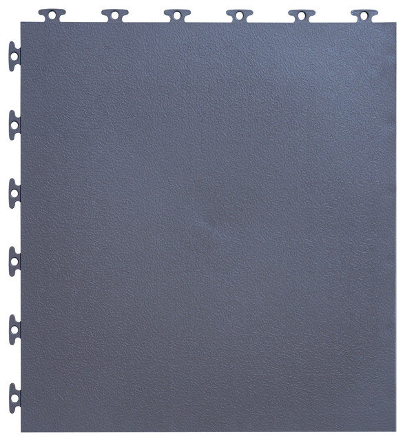 18"x18" Flexible PVC Multi-Purpose Textured Tiles, Set of 16, Gray