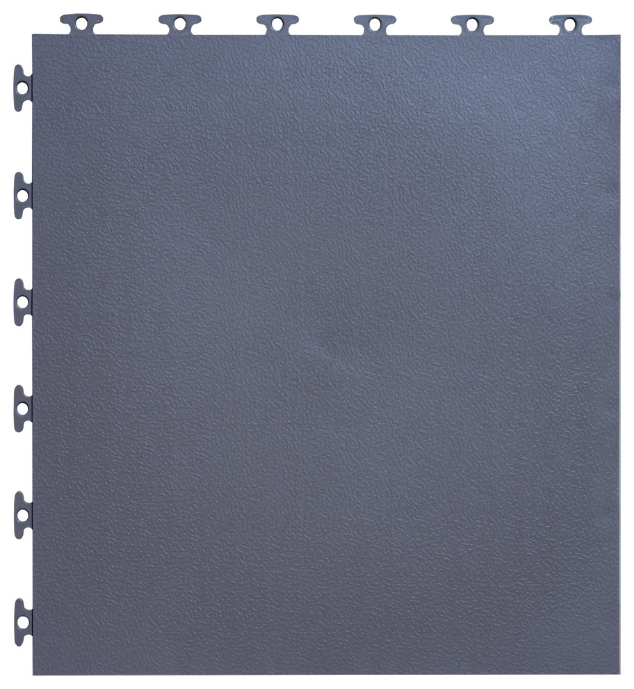 18"x18" Flexible PVC Multi-Purpose Textured Tiles, Set of 16, Gray