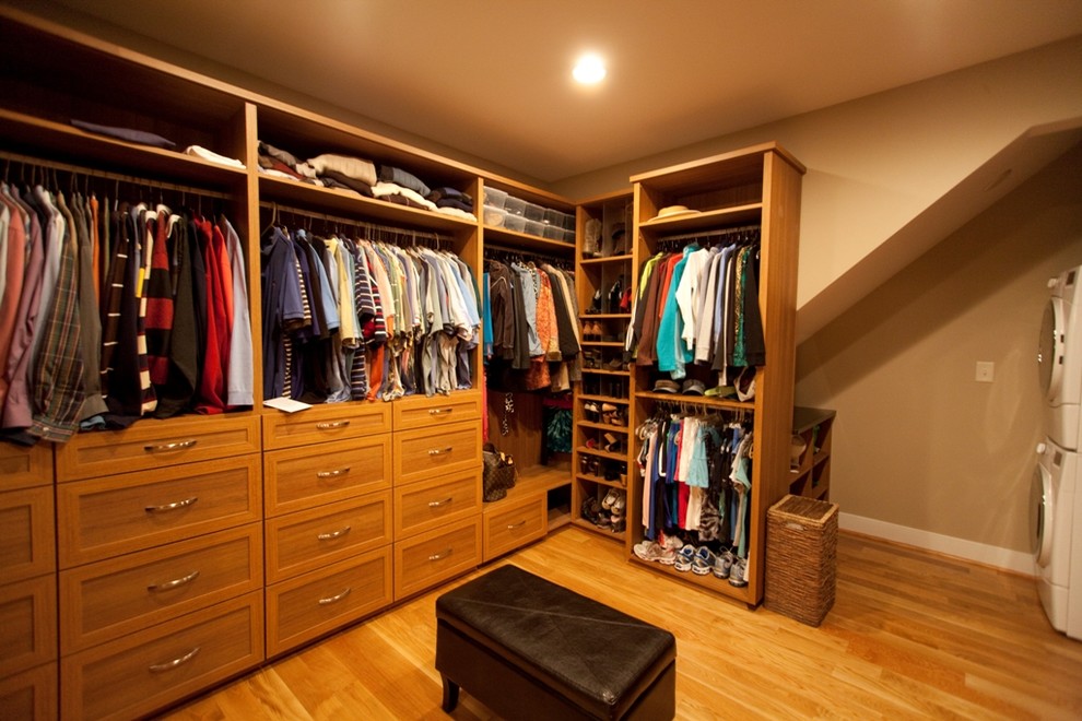Photo of a modern storage and wardrobe in Raleigh.