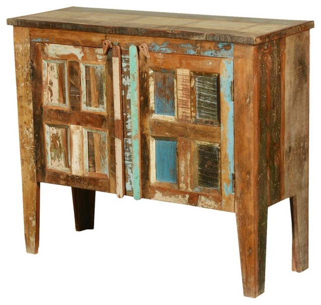 New Memories Reclaimed Wood Standing Hall Console Cabinet