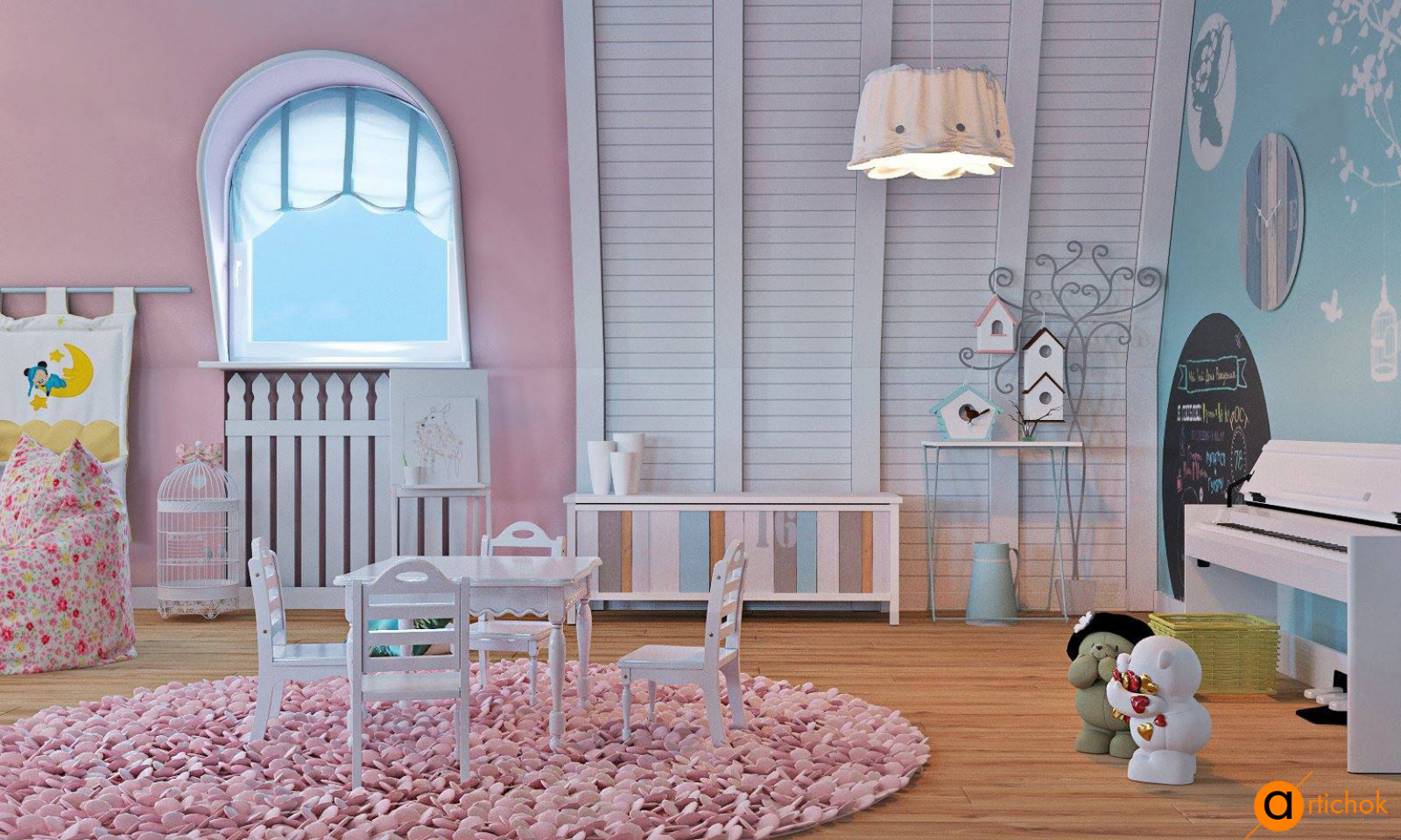 Дизайн детской в розовом цвете