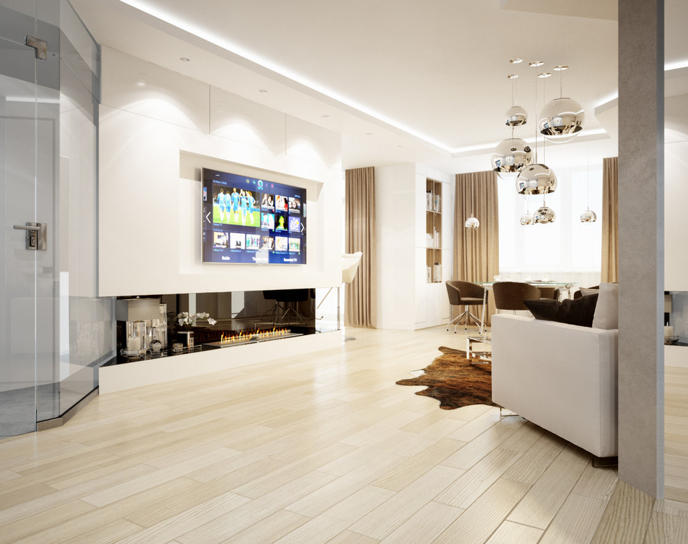 Гостиная-кухня в современном стиле