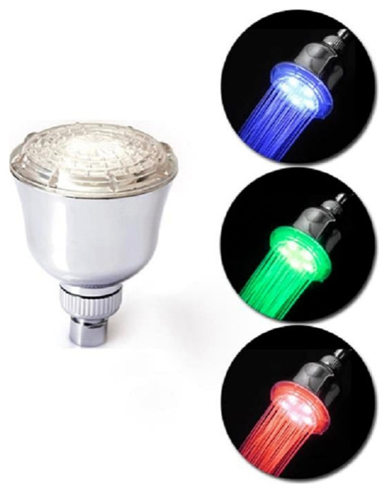 LED Shower Head with Three Lights LED Fixed Showerheads for Bathroom