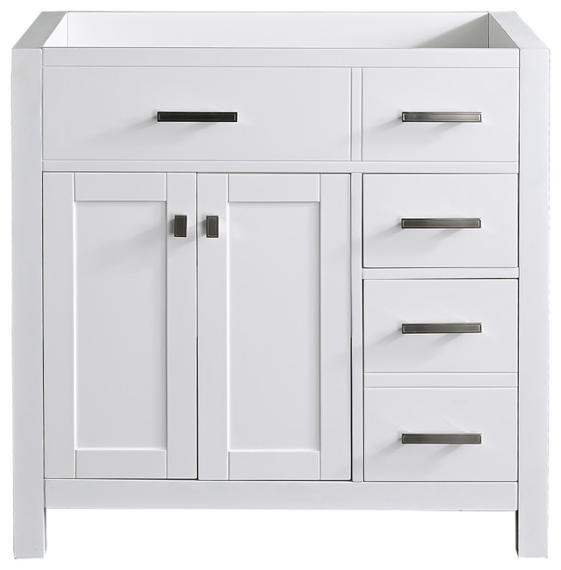 36" Single Bathroom Vanity Base with Drawers Transitional Bathroom