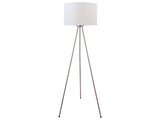 Floor Lamp, Ps White Fabric Shade, E27 Cfl 23W - Midcentury