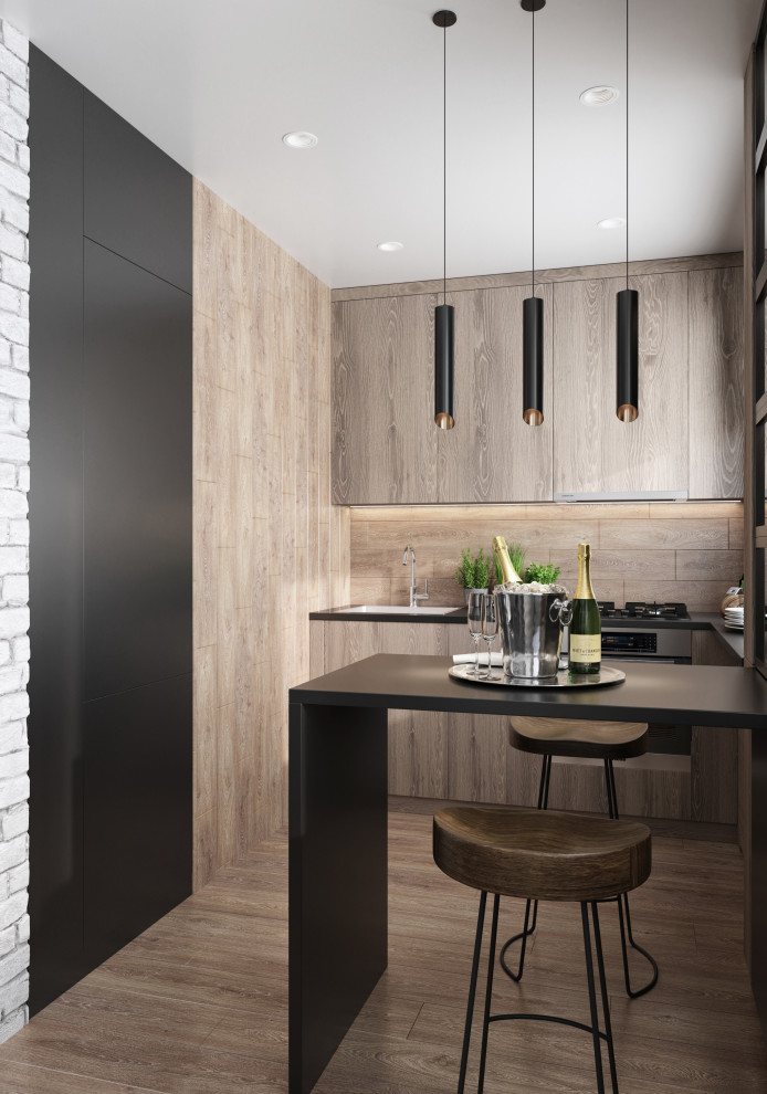 Современная студия в дереве)