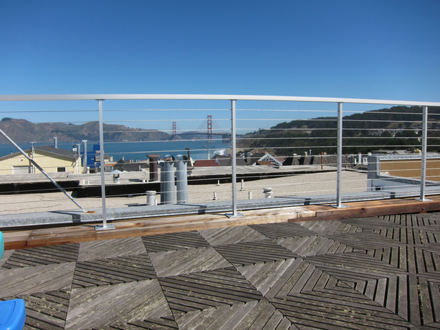 Aluminum Wire Railing Roof deck - Contemporary - Patio ...