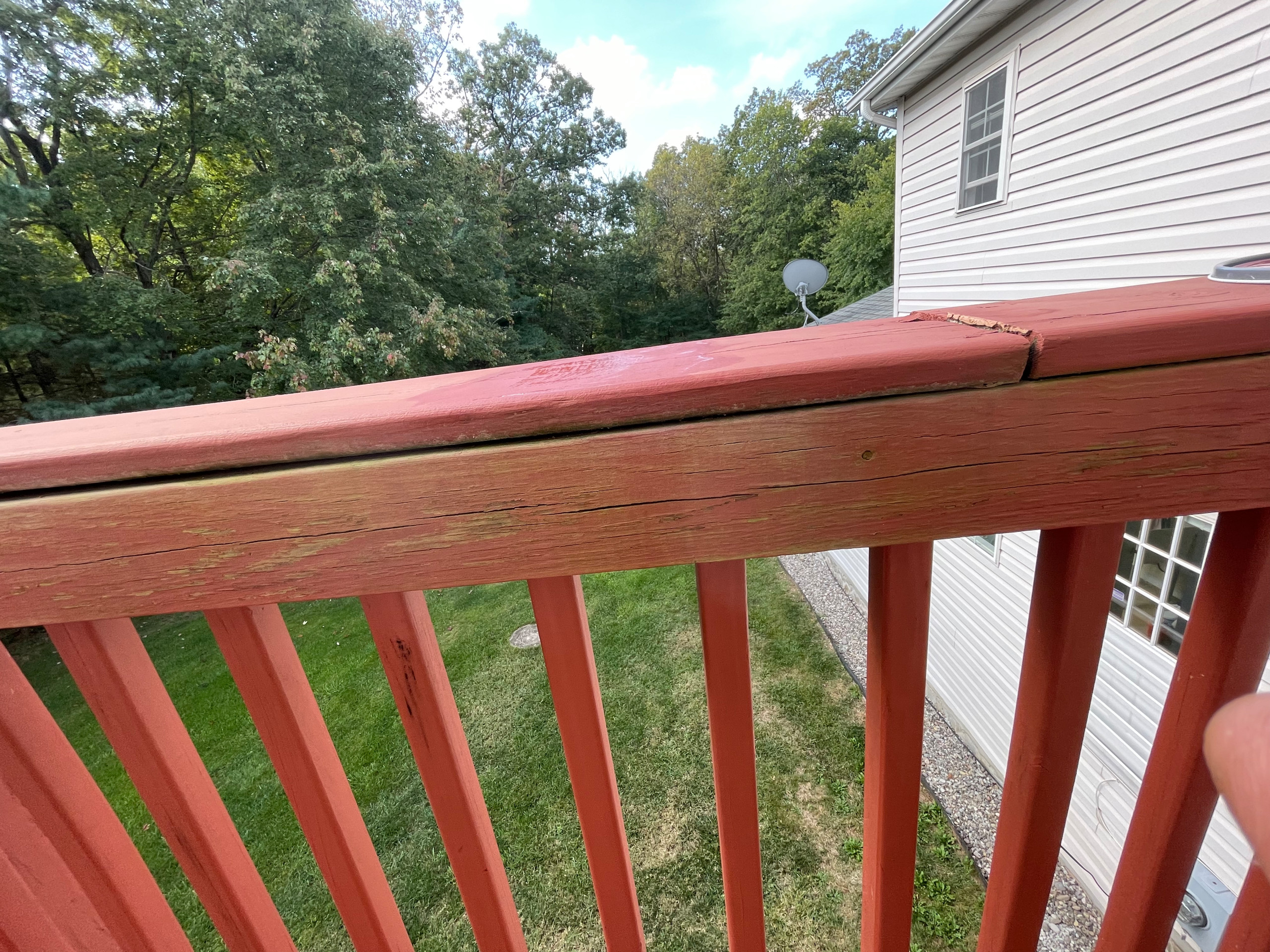 Deck stain and masonry repairs