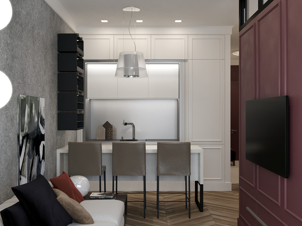 Однокомнатная квартира в стиле лофт с элементами классического стиля