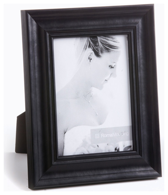 Noire, 1 5/8", Satin Black, 5" x 5" Traditional Picture Frames by