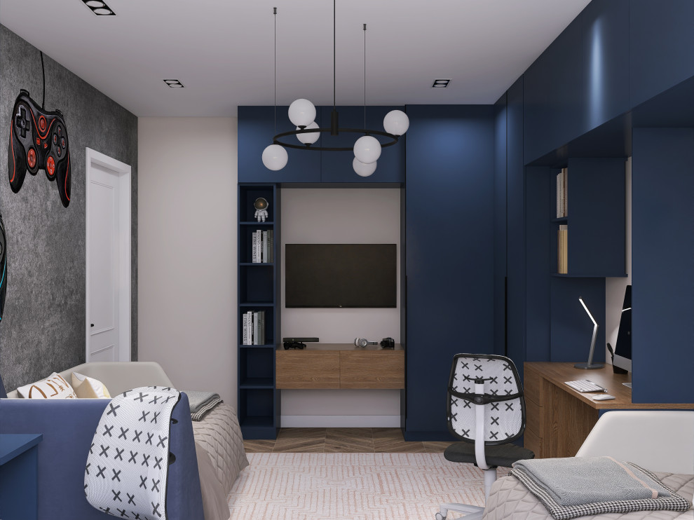 Проект детской комнаты для мальчиков-школьников