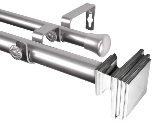 Rod Desyne Bedpost 1" Double Curtain Rod Traditional Curtain Rods