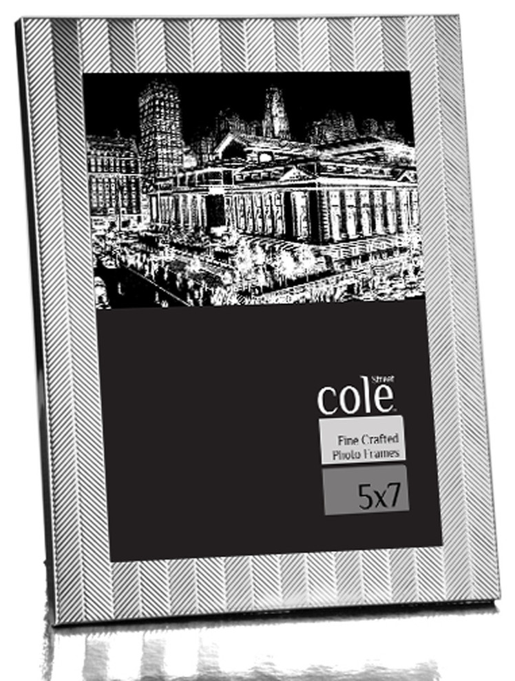 Harrow Herringbone Frame, Silverplated Contemporary Picture Frames