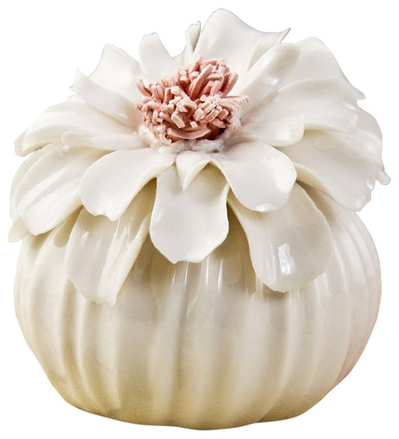 Vaco Porcelain Daisy Fragrance Diffuser, 3.5"x3.5" - Traditional - Home ...
