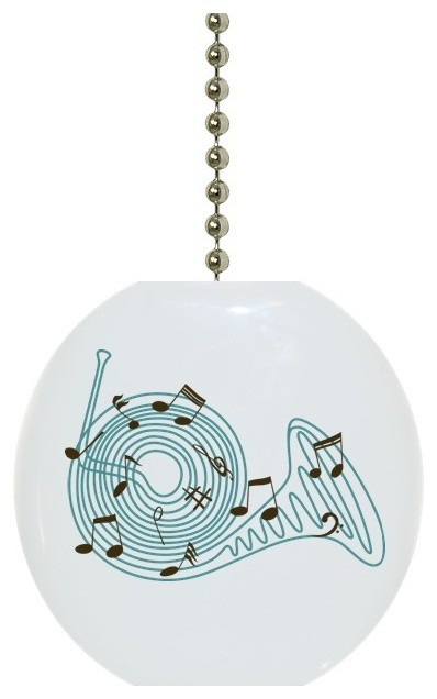 French Horn Musical Notes Ceiling Fan Pull Traditional Ceiling