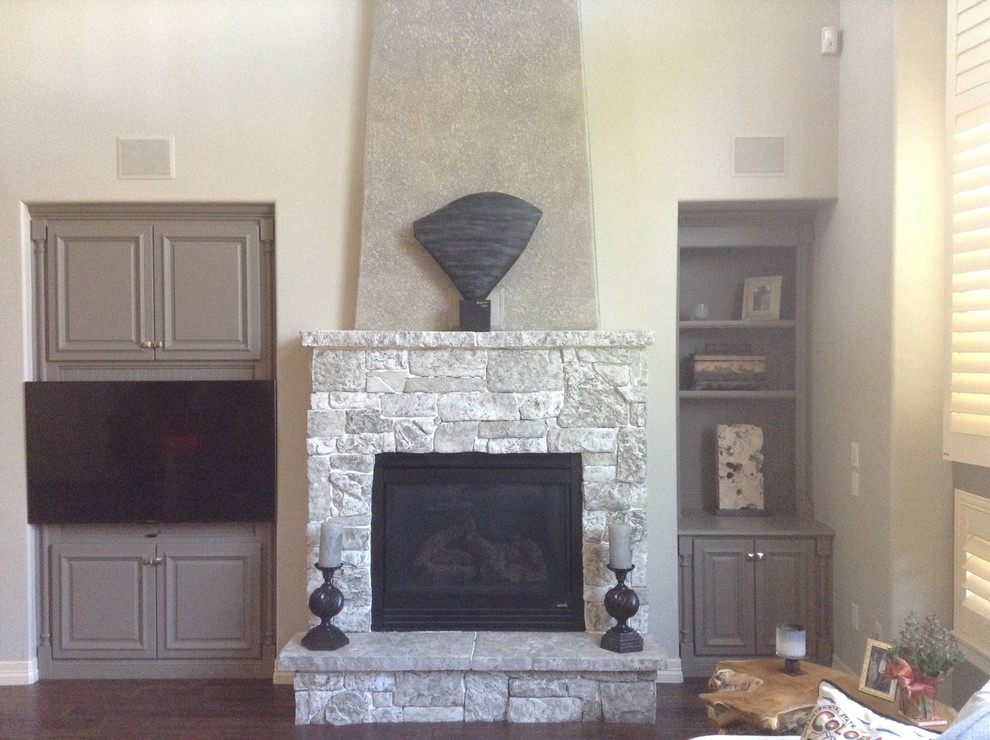 Contemporary Stone Fireplace Painting