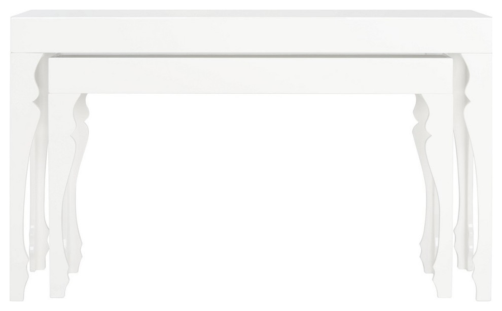 Mara French Leg Lacquer Stacking Console, White Modern Console