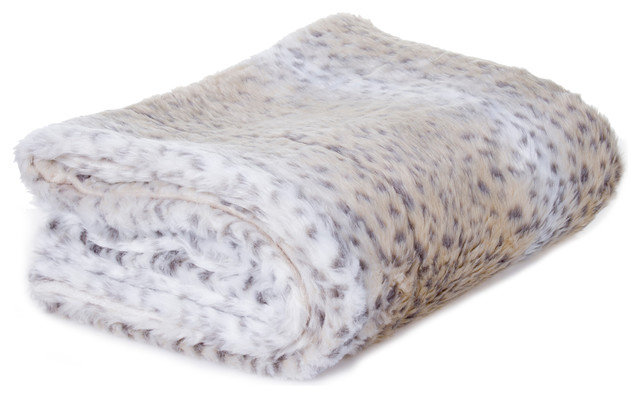 white leopard print blanket