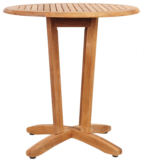 Ia Nile 1 Piece Round Patio Table Certified Teak Ideal For Outdoors Transitional Outdoor Dining Tables By Houzz Ia Nile 1 Piece Round Patio Table, Patio Tables Round