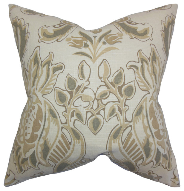 The Pillow Collection Iphigenia Floral Bedding Sham Gray King//20 x 36