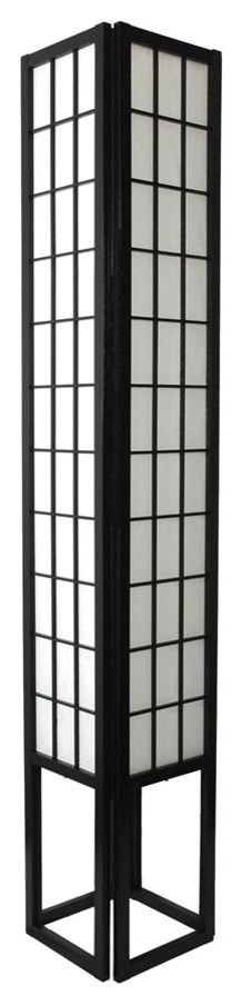 72 in. Tall Window Pane Shoji Lamp, Rosewood