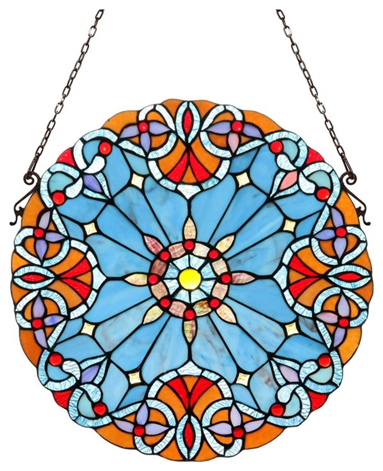 CHLOE Lighting H3P020BV20RND AMIYA Victorian Stained Glass Window